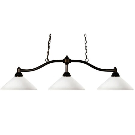 Z-Lite Chance 3 Light Billiard Light, Bronze & Matte Opal 147BRZ-AMO14